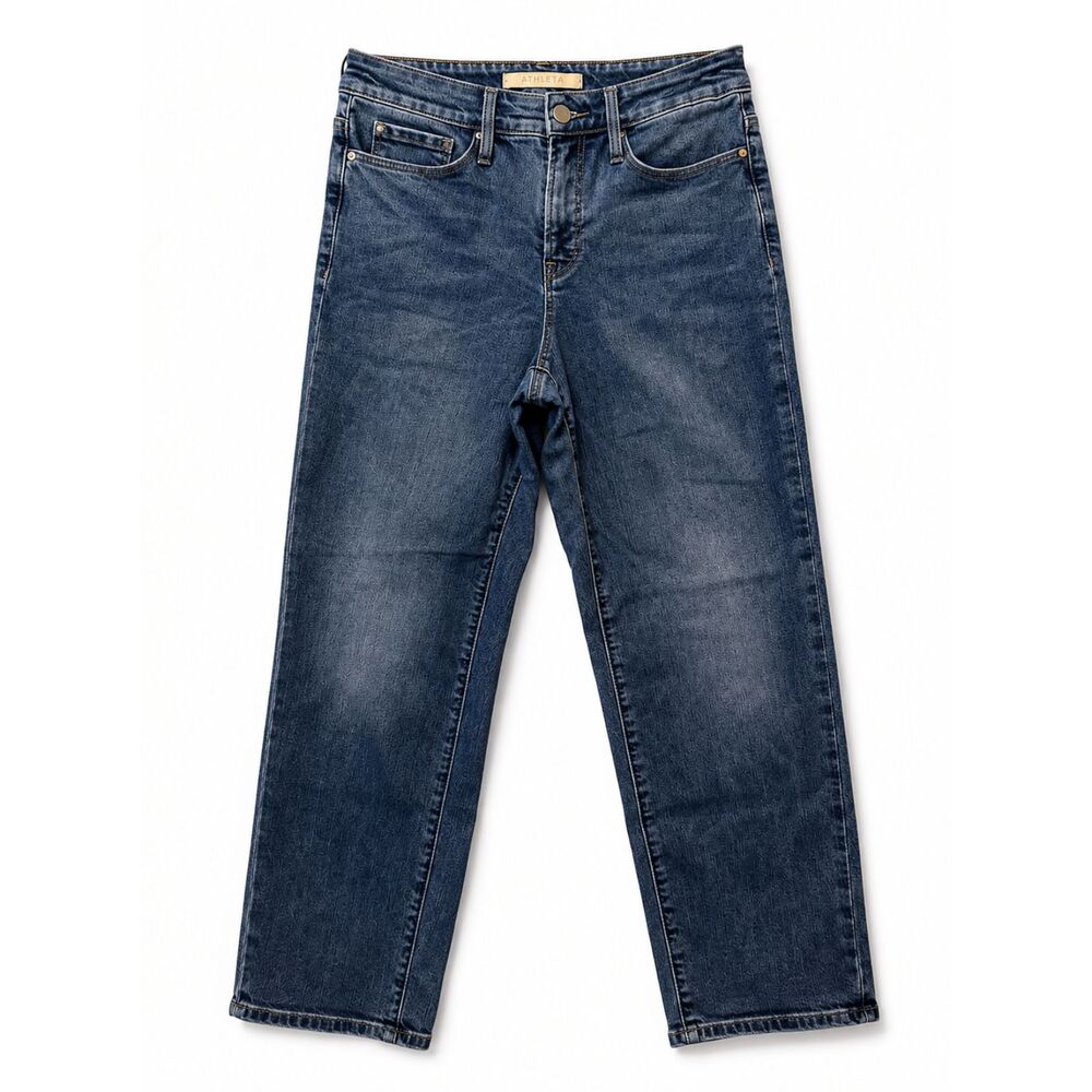 Athleta Jeans Womens Size 6 Blue Denim Straight Mid Rise 27 Inseam